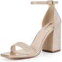 IDIFU IN3 Chunky Block Heels Wedding Party Dress Heeled Sandals, 5.5