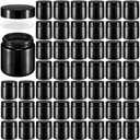 Norme 96 Pcs 4 oz Glass Jars with Lids Leakproof Round Airtight Empty Cosmetic Jars with Inner Liners Lid for Storing Lotions Powder Ointments Candle Making Tins (Black)
