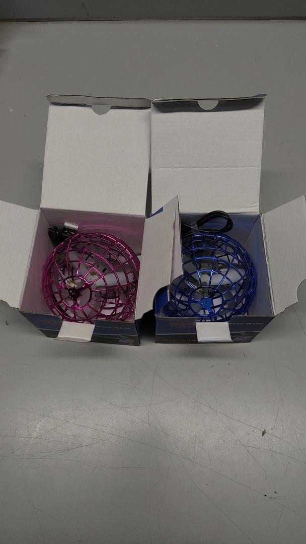 Vrainito Flying Orb Ball 2025 Upgrade, 2 Pack HandControlled Flying Orb Toy, 360° Rotating Cosmic Globe Hover Ball for Kids (Blue + Purple)