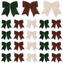 Celltestria 15pcs Christmas Bow Ornament 6 Inch Velvet Xmas Tree Craft Bows Rustic Ribbon Hanging Bows for Christmas Holiday Home Outdoor Indoor Party Wreath Garland Decoration