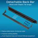 Rapink Patch Panel 24 Port Cat6 with Inline Keystone 10G Support, Pass-Thru Coupler Patch Panel UTP 19-Inch with Removable Back Bar, 1U Network Panel for Cat6, Cat5e, Cat5 Cabling