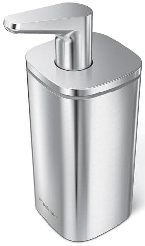 simplehuman 10 oz. Pulse Pump, Liquid Soap Dispenser, Drip Free Hand Soap Pump, Brushed Stainless Steel