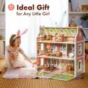 ROBUD Wooden Dollhouse for Kids Girls, Pretend Play Toy Gift for 3 4 5 6 Years Old Girls Boys, One Size