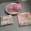 BLUE PANDA 145-Piece Floral Baby Girl's 1st Birthday Party Supplies & Decorations - Little Miss Onederful Party Set with Dinnerware & Tablecloth (Serves 24)