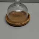 Leadigol Mini Wooden Dessert Dish Cake Stand With Glass Dome, Mini Dessert Tray Round Wood Serving Tray Dessert Plates Display Stand with Lids