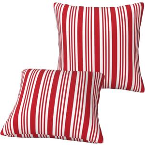 Nezweld Red and White Striped Pillow Cover 20x20 Set of 2,Throw Pillow Covers Farmhouse Outdoor Pillow Cushion Case for Couch Living Room Bedroom Bed Sofa Modern Home Decor