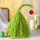 Civaner 18 Inch Lime Green Christmas Tree Decorations Mini Artificial Christmas Tabletop Tree with Red Ball Small Green Xmas Bendable Tree for Indoor Desktop Home Office Holiday Party Decor