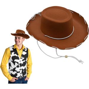 Nicky Bigs Novelties Adult Western Sheriff Costume Hat 1950's Style Adults Ranch Hat Men Women Cowgirl Cowboy Hats One Size (Brown)