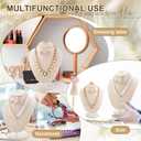 Youyole 3 Pcs Linen Jewelry Display Necklace Earrings Ring Display Stand Jewelry Bust/mannequin for Selling and Shows