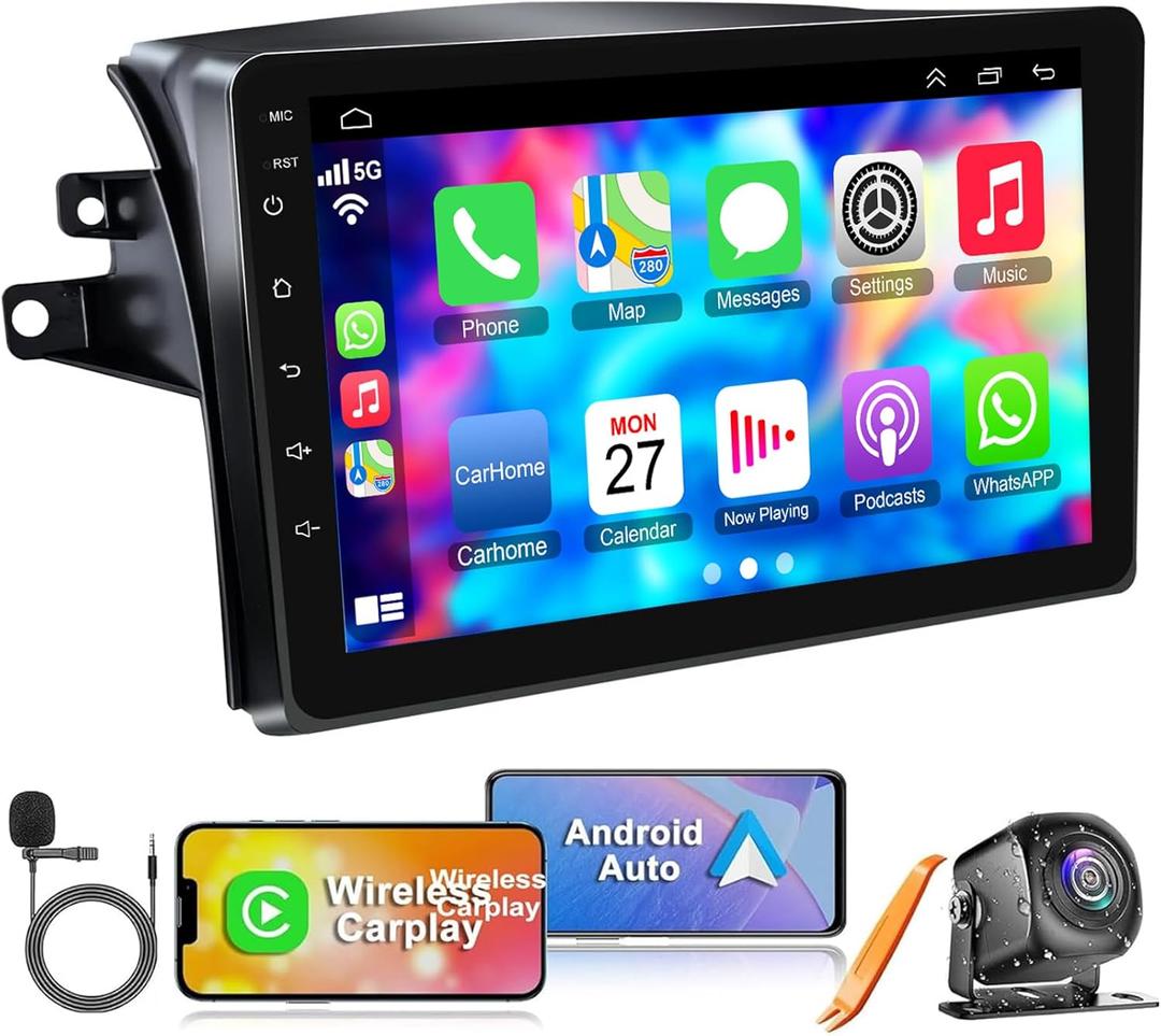 Car Raido for Toyota Sienna 2004-2010, Android 13 4G+64G Sienna Stereo Support Wireless Carplay& Android Auto/Bluetooth/Voice Control/GPS/Back-up Camera/SWC/FM Radio/IPS Touch Split Screen