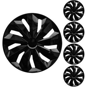 15" Black Wheel Rim Cover Hubcaps Replacement R15 Hub Caps Snap On Universal Wheel Rim Cover ABS Exterior Accessories for Car Trunk SUV Set of 4