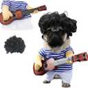 Idepet Pet Halloween Costume Funny Guitar Dog Costume Dressing Up Pet Clothes Suit for Puppy Small Medium Dogs Chihuahua Teddy Pug Christmas Party Halloween Costumes Outfit (Size M)