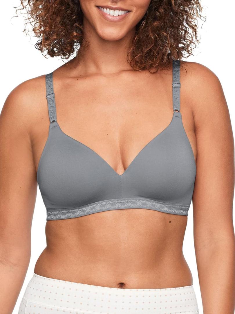 Warner's Women's Blissful Benefits By Warner's Ultrasoft Wirefree Bra, -Graphite Grey, 38B