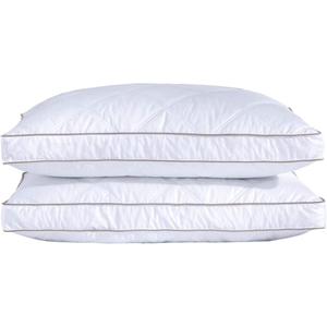 Puredown Goose Feathers and Down Pillow for Sleeping Hotel Collection Bed Pillows, Gusseted, Queen, Set of 2 (Gusseted Style 1)