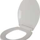 Bath Bliss Deluxe Plastic Beveled Round Toilet Seat in White