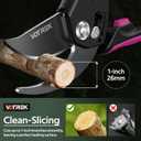 VOTREK Garden Shears, Patented Stepless Handle Opening for All Hand Sizes