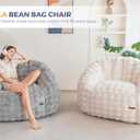 MAXYOYO Giant Bean Bag Chair for Adults, Stuffed Shell-Shaped Large Bean Bag Couch, Cozy Living Room Chair with Filler, Floor Sofa Lazy Sofa for Bedroom Living Room, Beige