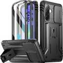 Poetic Revolution Case for Samsung Galaxy A36 5G, [Slide Camera Cover] [Screen Protector Works with Fingerprint ID] Military Grade Rugged Shockproof Galaxy A36 Phone Case with Kickstand, Black