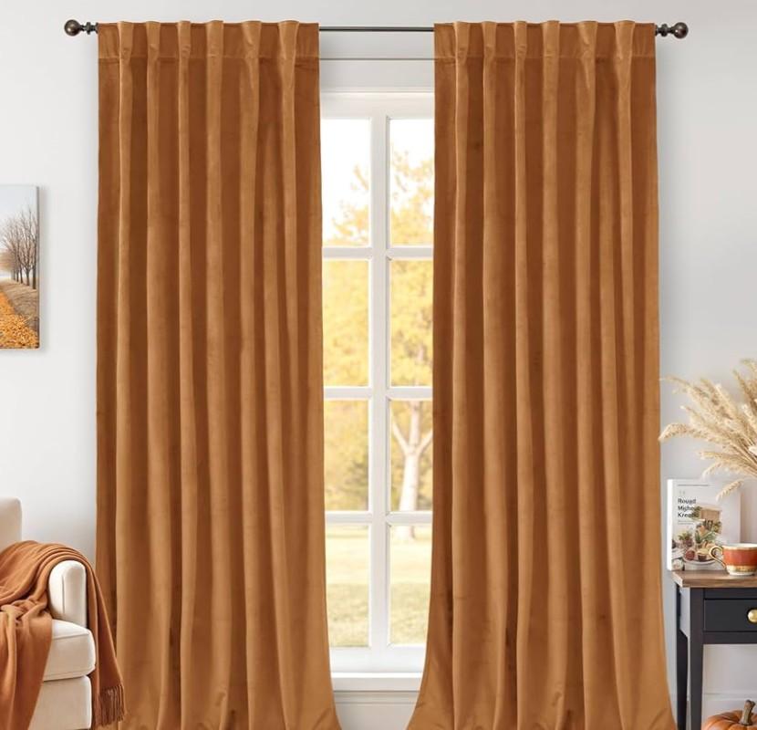 BGment Olive Green Velvet Curtains 84 Inch Length, Thermal Insulated Blackout Curtains Room Darkening Drapes with Back Tab and Rod Pocket for Living Room/French Door, Set of 2 Panels, 52 x 84 Inch