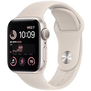 Apple Watch SE (2nd Gen) [GPS 40mm] Smart Watch w/Starlight Aluminum Case & Starlight Sport Band - M/L. Fitness & Sleep Tracker, Crash Detection, Heart Rate Monitor, Retina Display, Water Resistant