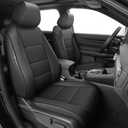 AOMSAZTO Custom Fit Car Seat Covers for Honda CRV 2017 2018 2019 2020 2021 2022 CR-V Faux Leather Seat Cover Full Set Front & Rear Car Seat Protector(Black,5 Seats)
