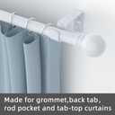 GXOACKJ Curtain Rods for windows 28-78 inch, 5/8 inch Decorative White Splicing Heavy Duty Metal Curtain Rod set with Brackets