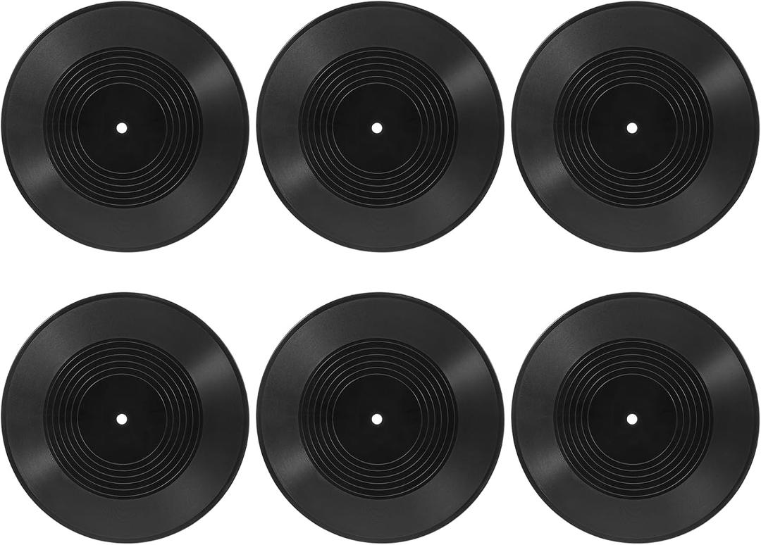 12 Inch Blank Vinyl Records Decor, 6PCS Fake Records Vintage Decorations Faux Vinyl Record Wall Display Retro Vinyl Records for Music Party Studio Home Room Wall Decor DIY Project