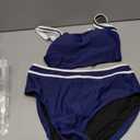 edium)Women's Two Piece High Waisted Sporty Tummy Control Bathing Suit, Blue, Medium