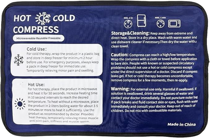 Gel Soft Flexible Ice Pack for Injuries - 1 Pack (Medium 7.5" x 11.5") Reusable Hot & Cold Compress for Pain Relief, Freezer Cold Pack for Hip, Shoulder, Knee - Cooling Gel Pad for Swelling, Bruises