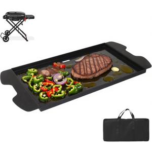7034 Griddle for Weber Traveler Portable Gas Grill 9010001 9013001 9020001 9030001 9011701,Griddle Insert Replacement Parts for Weber Traveler Grill Accessories with Carry Bag, 24.5'' x 11.5''