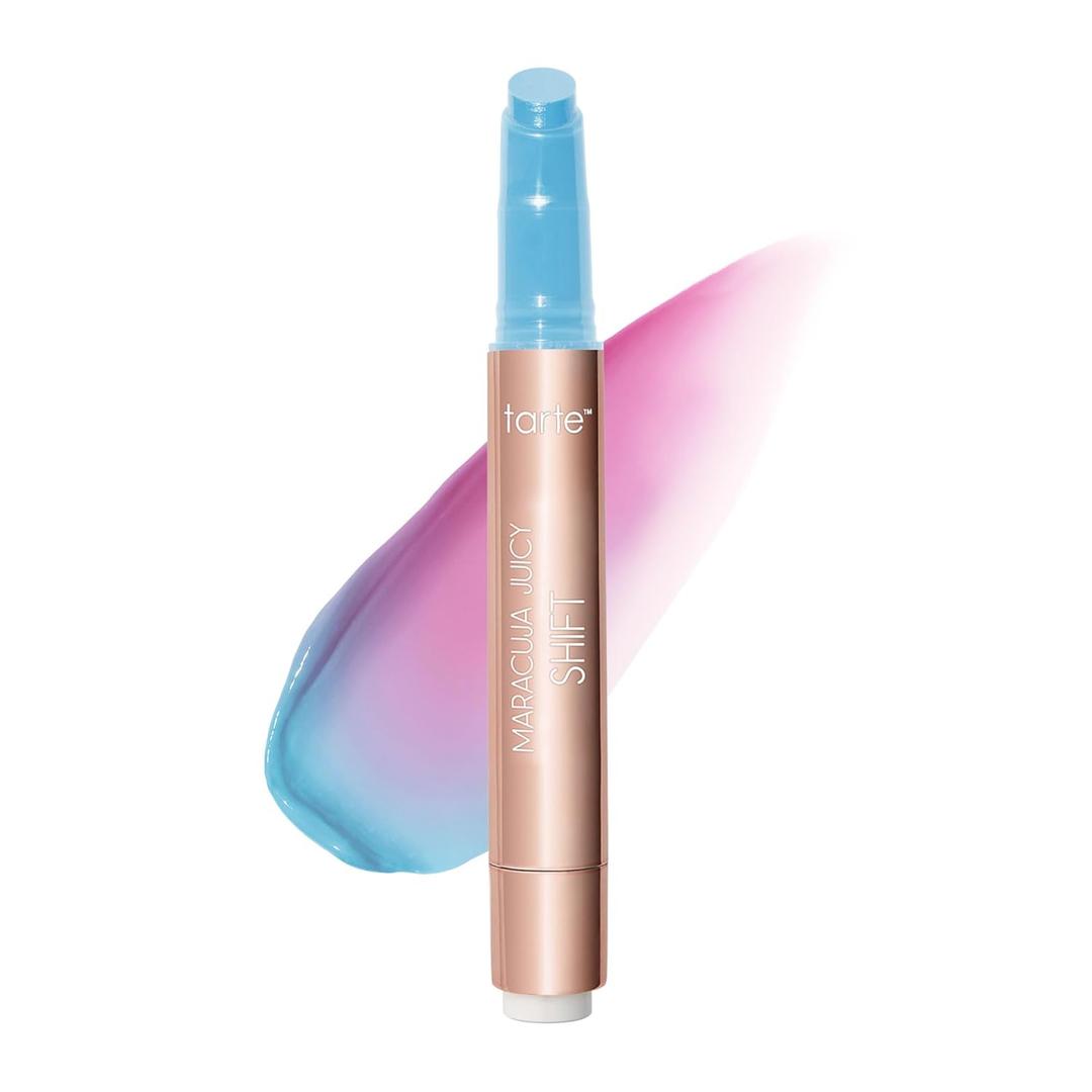 tarte maracuja juicy lip & cheek shift - pH-Powered Lip Stain & Cheek Stain, Lip Gloss Balm with Hyaluronic Acid for Smooth Moisturized Lips & Cheek Tint, Vegan & Cruelty-Free (blueberry)