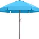 ABCCANOPY 7.5ft Patio Umbrella, Outdoor Table Umbrella with Push Button Tilt and Crank, Market Umbrella for Patio Pool, Garden, Deck (Lake)