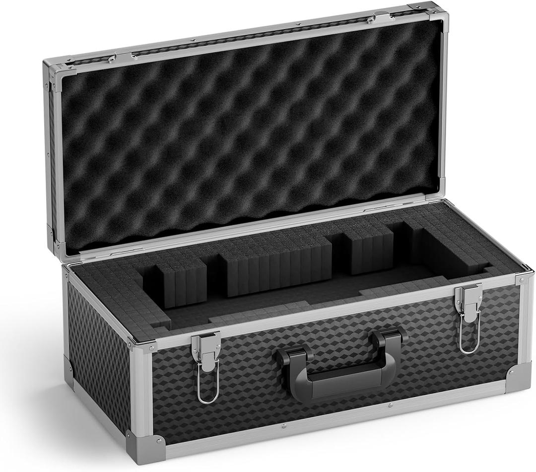 Phenyx Pro Extra Large Size Carrying Case, Customizable Pre-Diced Foam, Aluminum Alloy Sturdy Build, Suitable for Wireless Mic System Storage & Camera Gear Transportation (Extra Large (20.410.27.9 Inch)