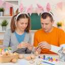 Eaasty 24 Pcs Easter Eggs and Bunny Painting Kit Wooden Eggs and Bunny for Easter Crafts Basket Stuffers Gifts for Kids Birthday Party Favors Classroom Prizes DIY Decor