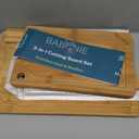 Bamboo Cutting Board Set of 2PC Large Bamboo Cutting Boards for Kitchen with Wooden Organizer, 1PC Stainless Chopping board for Meat, Vegetables and Fruits Ideas Kitchen Gift