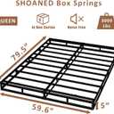 SHOANED Queen Size Box Springs - 5 Inch Low Profile Mattress Foundation No Noise Heavy Duty Metal Basics Bed Base with Clean Fabric Cover, Easy Assembly
