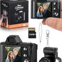 Mini Keychain Digital Camera,1080P Tiny Portable Camera with 4X Zoom, 32GB SD Card & Full Accessories, Ideal Birthday & Festival Gifts for 5 to 15 Girls Boys, Teenagers.