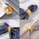 Set of 100 Napkin Rings Metal Gold Circular Napkin Ring, Napkin Rings Bulk Dinner Banquet Serviette Decor, Dining Table Setting for Thanksgiving Christmas Halloween Holiday Wedding Party