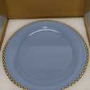 Blue Beaded Charger Plates, 13 Inch Plastic Round Chargers for Dinner Plates, Party, Wedding, Birthday.Set of 6