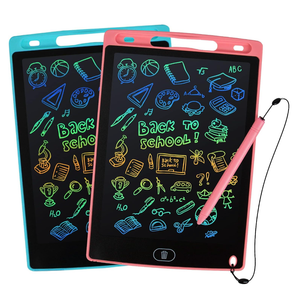 LCD Writing Tablet, 2 Packs Drawing Pads for Kids 3 4 5 6 Years Old 8.5 Inch Colorful Lines Doodle Scribble Boards Educational Toys for Boys Girls Road Trip EssentialsTravel Game Toys,Pink+Blue