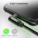 2 x 90 Degree iPhone Charging Cable 2Pack 10ft Right Angle Nylon Braided Lightning Charger Cord Compatible with iPhone 14 13 12 11 Pro Max XS XR X 8 7 6 5 Plus iPadBlack