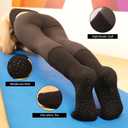 BELINO Pilates Socks for Women with Non Slip Grippers  Crew Socks for Yoga, Barre, Gym, Workout, Hospital 4 Pairs (6, Black)