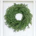 26 Inches Pine Wreath for Front Door - Artificial Christmas Wreaths Faux Green Needles Arrangement with Vine Base for Wall Windows Outdoor Home Decoration
