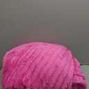 NEWCOSPLAY Super Soft King Blanket Hot Pink Premium Silky Flannel Fleece 3D Ribbed Jacquard Lightweight Bed Blanket All Season Use (Hot Pink Ribbed, King(90"x110"))