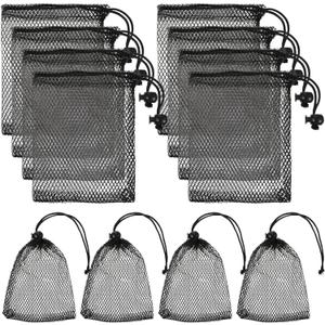 10PCS Small Mesh Bags Drawstring Bags with Cord Lock Mini Nylon Net Bag Small Gym Bag for Basketball Volleyball Football Golf Stuff Balls