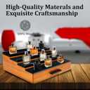 Cologne Organizer for Men4 Tier Wood Perfume Display Stand with Velvet Lining Drawer and Hidden Compartment Perfume Organizer for MenGreat Gift for Man (Walnut Black)