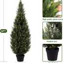 Artificial Cedar Topiary Trees, 6 FT UV Resistant Faux Boxwood Plants,Front Porch Decorations Outdoor,Realistic Evergreen Cypress for Patio Decor Set of 2