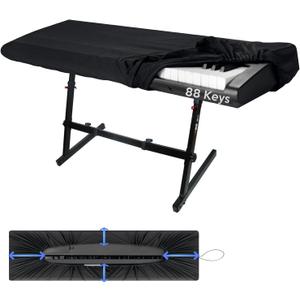 88 Keys Piano Keyboard Dust Cover, Music Dirt Proof Stretchy Electronic Keyboard Cover With Durable Elastic & Cord Lock Must Have Piano Accessories
