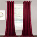 StangH Velvet Blackout Curtains 120 inches Long - Extra Long Insulated Window Covering Noise Absorbing & Privacy Protect Drapes for Interior Space Decor, Red, W52 by L120, Set of 2