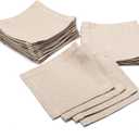 100% Pure Linen Cocktail Napkins, Set of 24, 6x6 Inch - Drink & Beverage Cloth Coasters for Bar, Coffee, Parties, Everyday Use